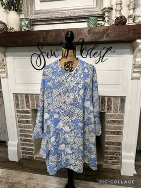 Women’s Floral Tunic Jacket - Blue